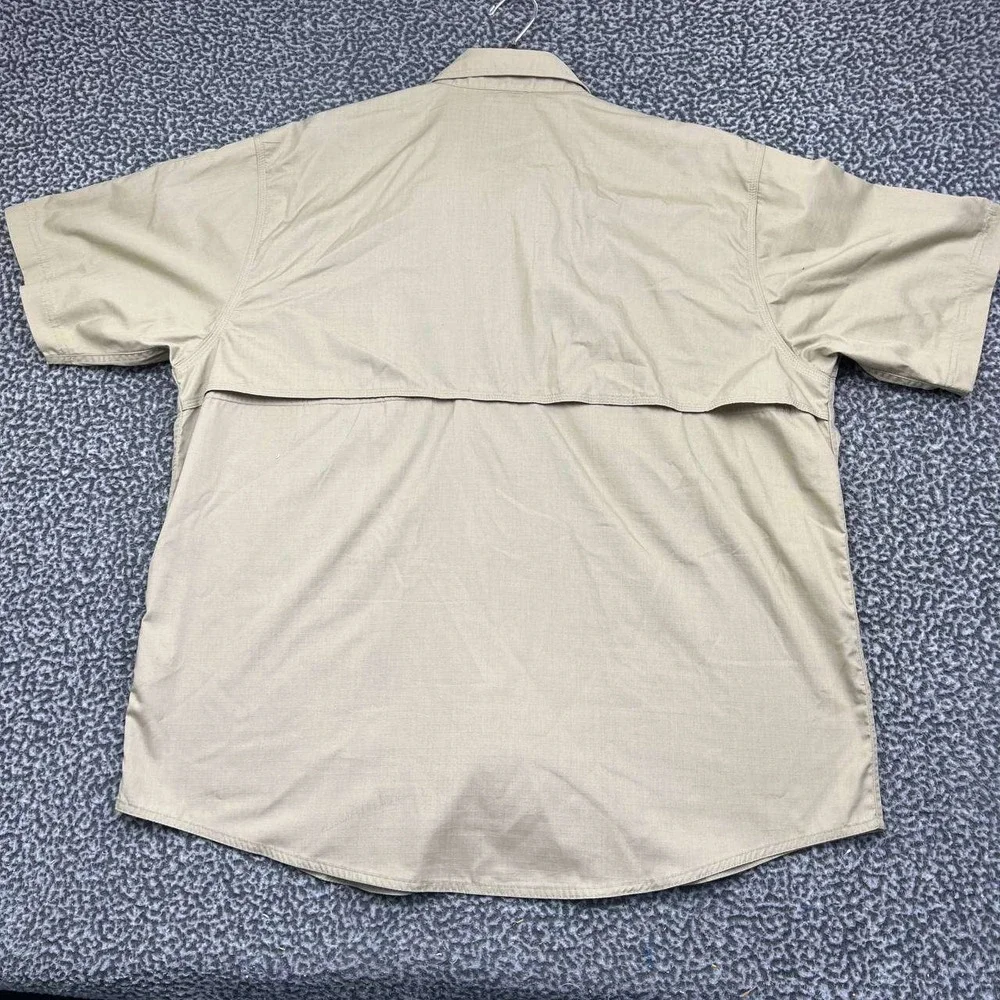 5.11 Tactical Button Up Cargo Work Shirt Men XL Tan Short Sleeve Ripstop